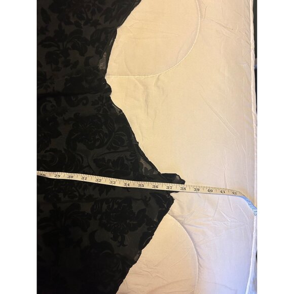 Black Floral Velvet Burnout Handkerchief Hem Skirt 1XL Fairy Whimsigoth Grunge - Picture 8 of 8